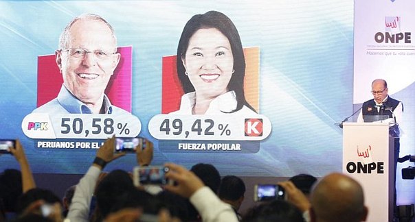 Perú: Pablo Kuczynski supera a Keiko Fujimori por escaso margen