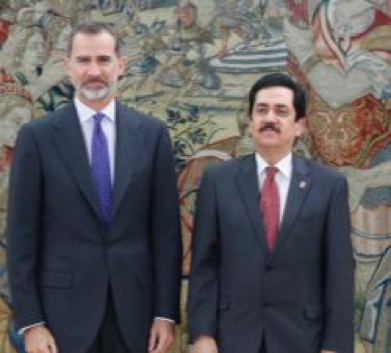 Rey de España recibe en audiencia al presidente del Parlacen, Tony Raful