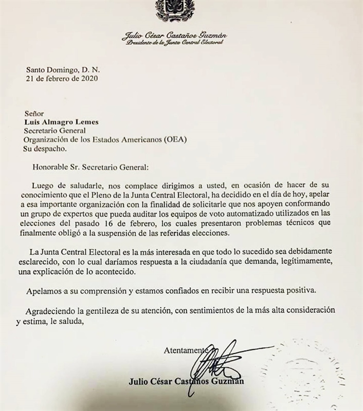 OEA recibió solicitud y aceptó investigar sistema voto automatizado