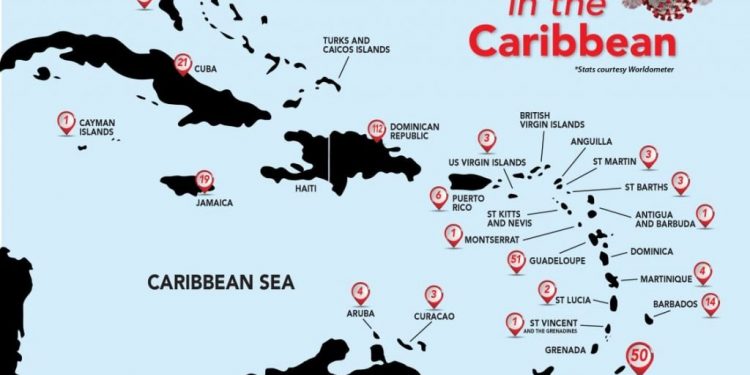 República Dominicana, Guadalupe y Trinidad Tobago lideran casos confimados COVID-19 en el Caribe