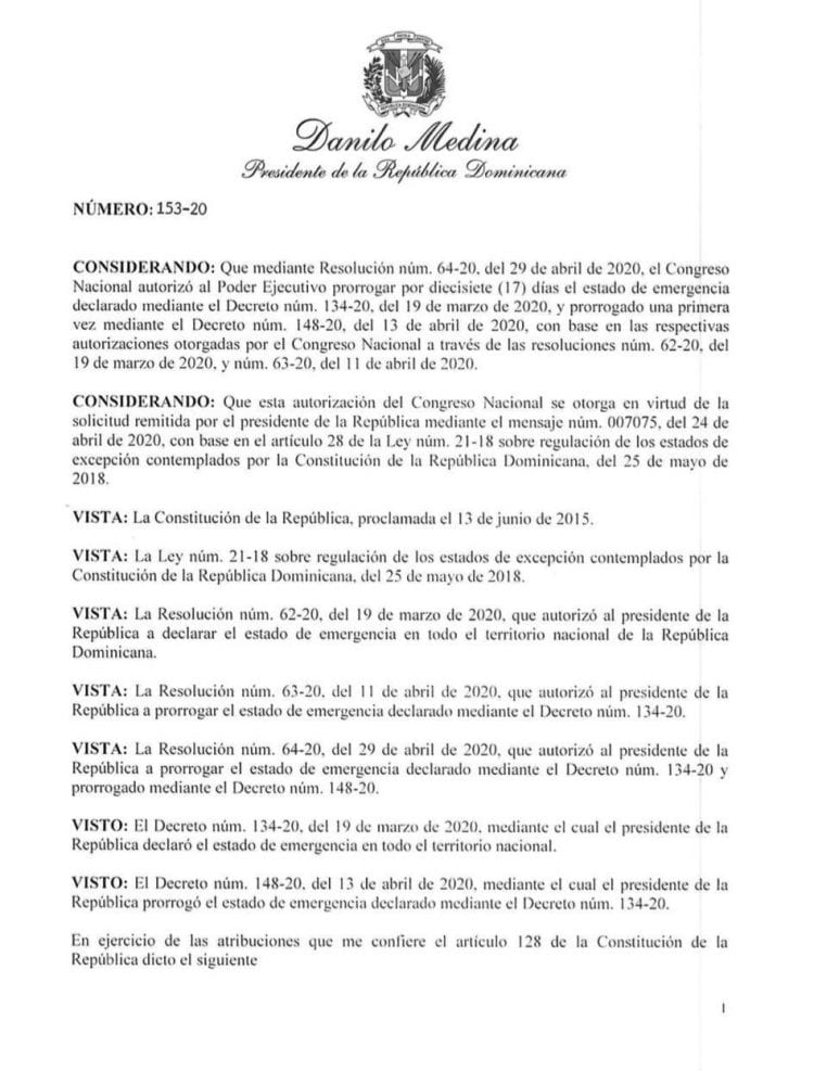 Poder Ejecutivo decreta prórroga del estado de emergencia