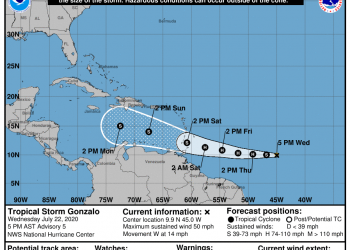 La tormenta Gonzalo podría convertirse en huracán este jueves