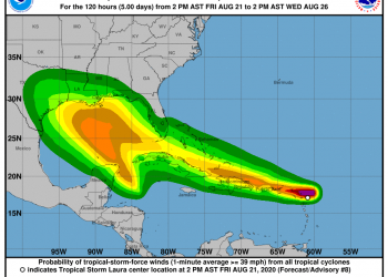 ONAMET decreta aviso de tormenta tropical en gran parte del país
