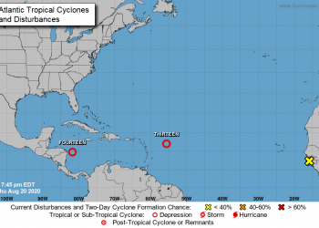 Depresión tropical 13 atravesaría el norte de RD el sábado convertida en tormenta