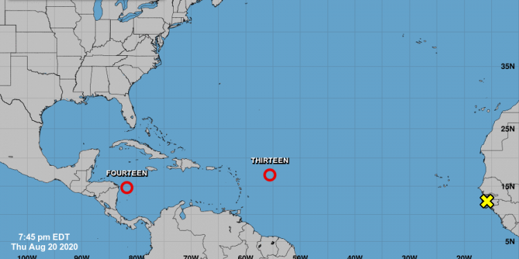 Depresión tropical 13 atravesaría el norte de RD el sábado convertida en tormenta