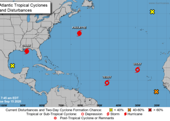 ONAMET vigila  cuatro ciclones tropicales