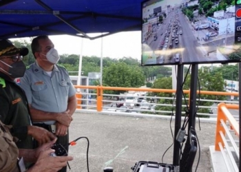 Drones de la DIGESETT recorren puntos críticos en hora pico del transito