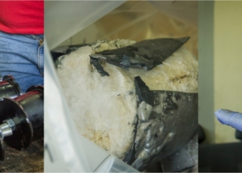 Ocupan en el AILA 63 kilos de cocaína camuflados en piezas de camión