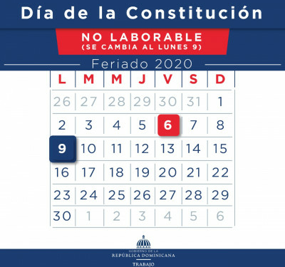 Ministerio informa “Día de la Constitución” se cambia para el lunes 09