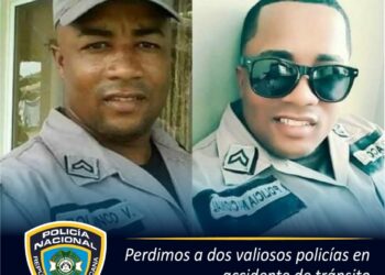 Policía confirma muerte en accidente de dos de sus agentes