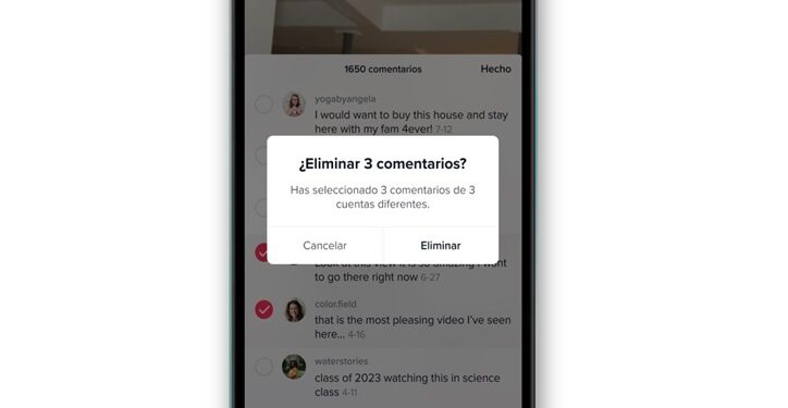 TikTok permite denunciar o bloquear hasta 100 comentarios y cuentas a la vez