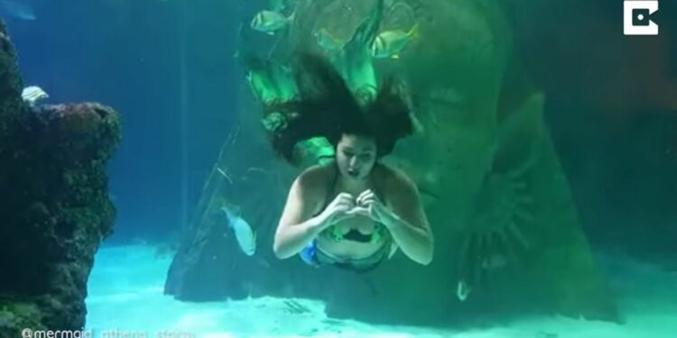 Video.- Conozca a la joven que se gana la vida como sirena