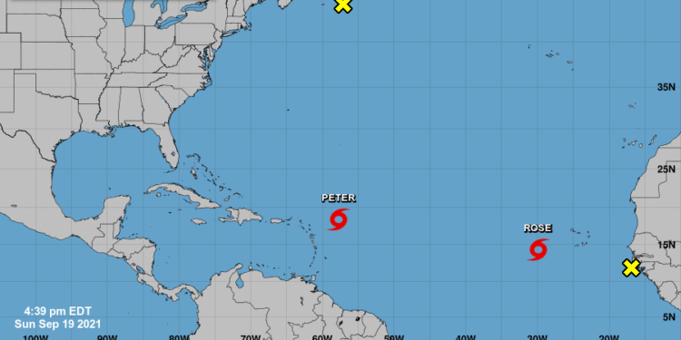 Onamet sigue trayectoria sobre el Atlántico de la Tormenta Peter