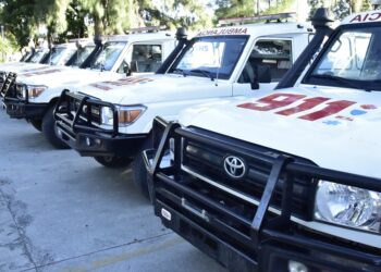 No es del 9-1-1 ambulancia accidentada durante simulacro de terremoto en San Pedro