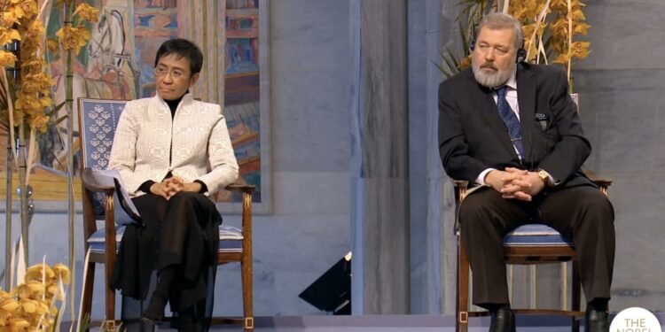 Premios Nobel de la Paz destacan el papel del periodismo contra el autoritarismo