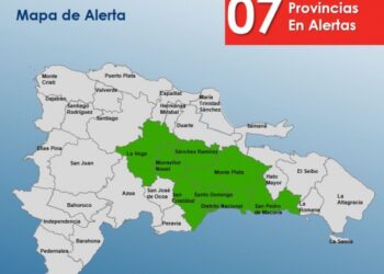 Onamet mantiene a siete provincias bajo alerta meteorológica 