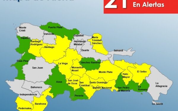 COE aumenta a 21 las provincias en alerta por vaguada afecta al país