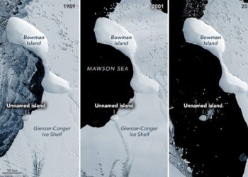 El deshielo costero en la Antártida deja entrever una nueva isla