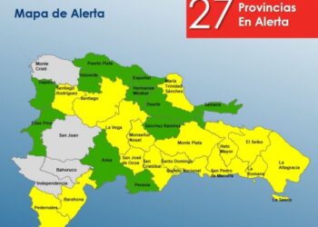 COE coloca a 27 provincias en alertas meteorológicas