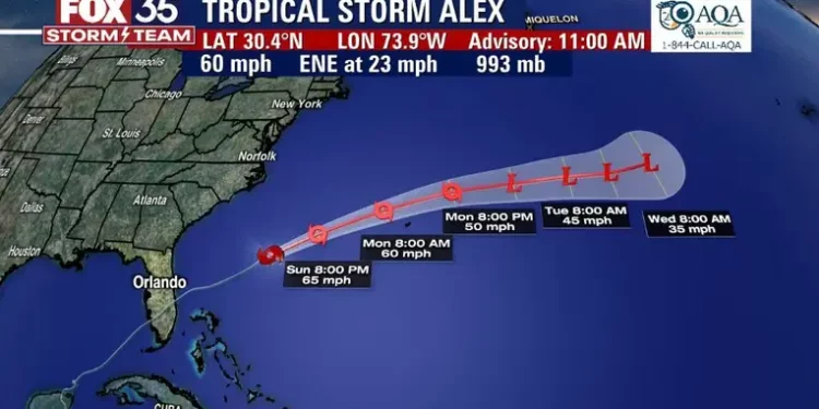  Alex es el nombre  de la  primera Tormenta Tropical de la temporada de huracanes