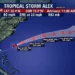  Alex es el nombre  de la  primera Tormenta Tropical de la temporada de huracanes
