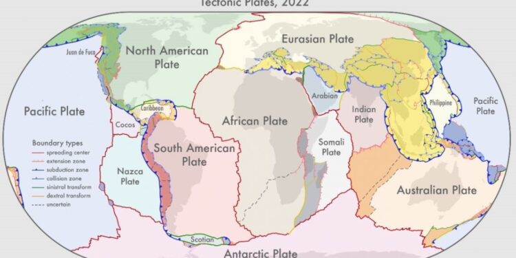 Hay nuevo mapa global de provincias geológicas y placas tectónicas