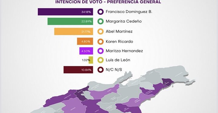 Domínguez Brito lidera preferencia interna en 5 de 9 provincias decisivas 