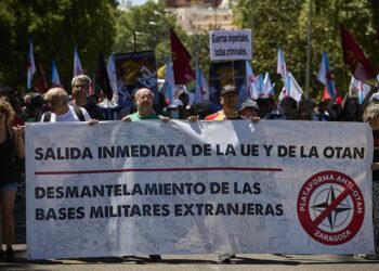 Manifestación carga contra la OTAN en vísperas de la cumbre de Madrid