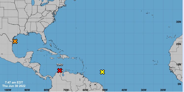 Sistema atmosférico en el Caribe se convertiría en tormenta tropical
