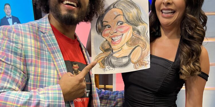 Alani J., popular caricaturista criollo, dibujó más de 3,000 rostros en 6 días