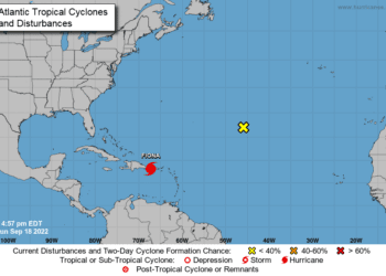 Huracán Fiona cerca de Punta Cana y de la Isla Saona