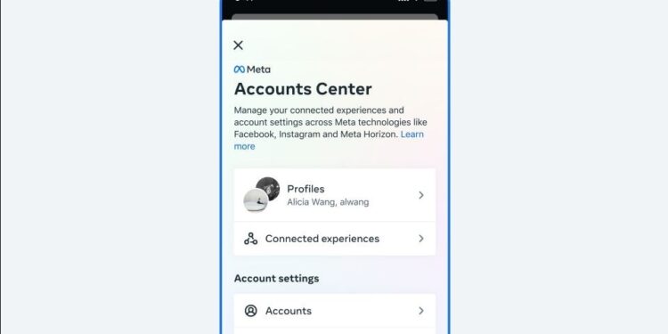 Meta lanza un Centro de cuentas que unifica la configuración de Instagram, Facebook y Messenger
