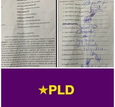 Renuncian en Barahona 16 miembros comando de campaña de Abel Martínez