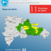 COE pone en alerta a 11 provincias por pronóstico de lluvias