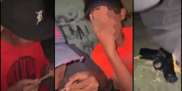 Policía apresa a cuatro menores aparecen “drogados” armados en video