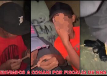 Policía envía a Conani a menores en captado en video con droga y armas de fuego 