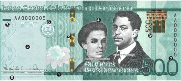 Nuevos billetes de RD$500.00 con hilo de seguridad introducidos en 2022