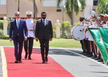 Así fue el recibimiento que dio el presidente Abinader a su homólogo de Guyana