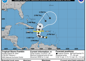 La ONAMET anuncia tormentas tropicales Franklin y Emelyn en el Caribe   impactarán a RD
