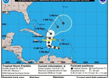 La tormenta 'Franklin' pone en alerta a República Dominicana y Haití