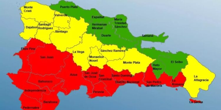 Onamet prevé abundantes lluvias para los próximos tres días en RD por tormenta Franklyn