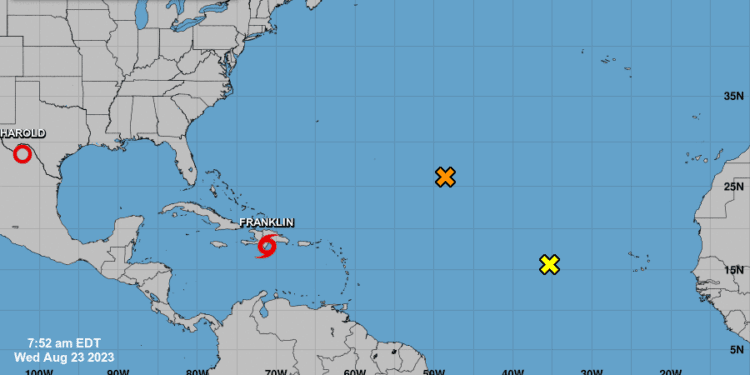 ONAMET actualiza situación: Tormenta Franklin se acerca más a la República Dominicana