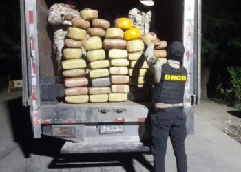 Incautan 368 libras de marihuana en carga de naranja en Elías Piña.