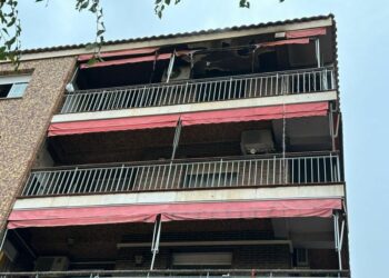 España: Se incendia un edificio en la Plaza República Dominicana de Toledo