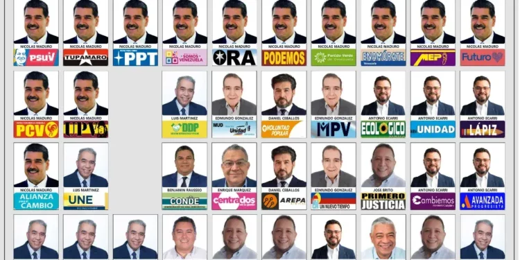Venezuela: Publican la papeleta para las elecciones, con 13 fotos de Maduro