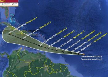 ONAMET vigila tormenta tropical Beryl y emite alerta por condiciones meteorológicas