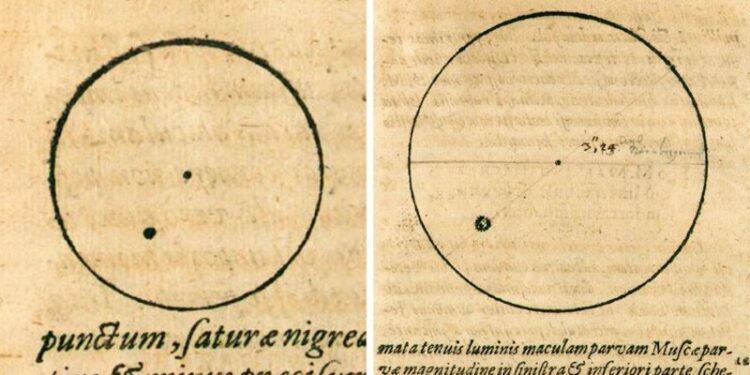 Revelan ciclos solares ocultos en los dibujos de Kepler 400 años después