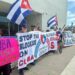 Cubanos en Miami se manifiestan contra el bloqueo