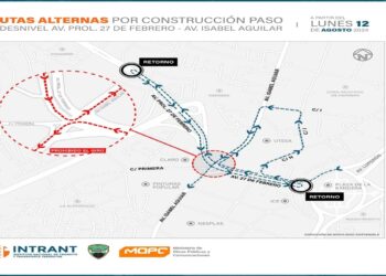 Habilitan rutas alternas por construcción de paso a desnivel en vías del DN