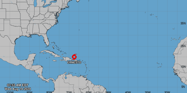 Tormenta Ernesto avanza y sus efectos se sienten en República Dominicana